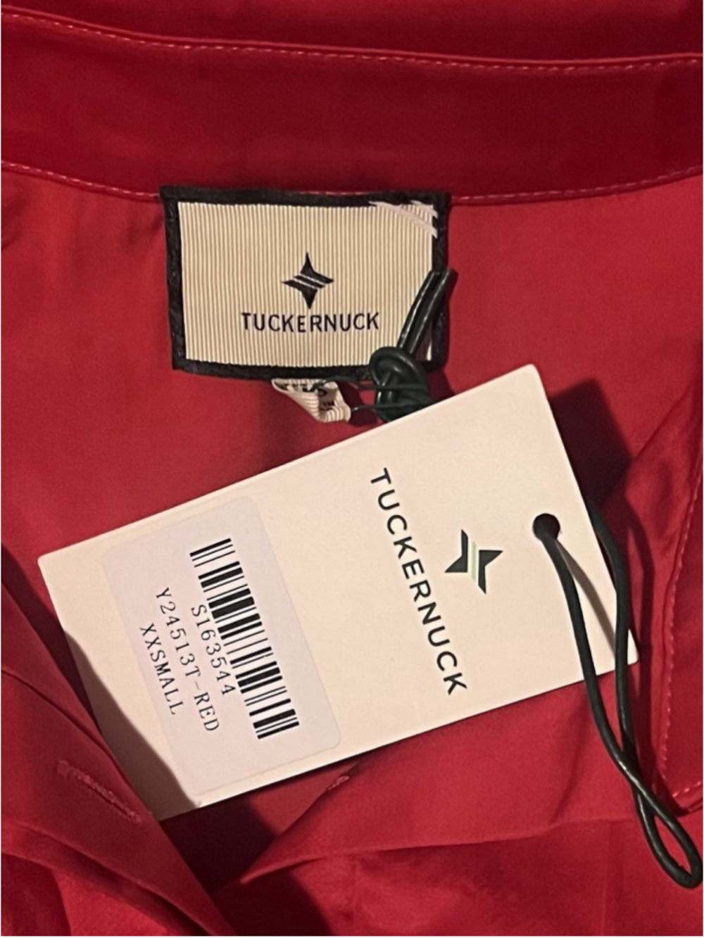 Tuckernuck Red Mini Delaney Dress Women’s 2XS Puff Sleeve A-line Pockets Collar - Picture 10 of 11